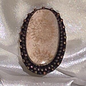 Fossil Coral 925 Silver Plated Handmade Ring of US Size 8